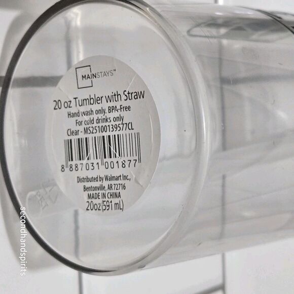 Snarky Mainstay Plastic 20 Oz  Water Cup W Straw Cold Drinks Only - Picture 2 of 2